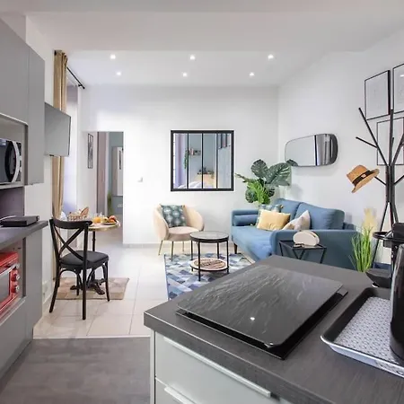 Daire #20 2p Port/parking/ac/central Elegant 5min Promenade Nice